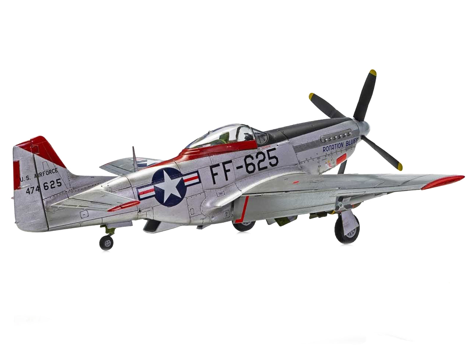 Level 2 Model Kit North American F-51D Mustang Fighter Aircraft with 3 Scheme Options 1/48 Plastic Model Kit by Airfix Airfix