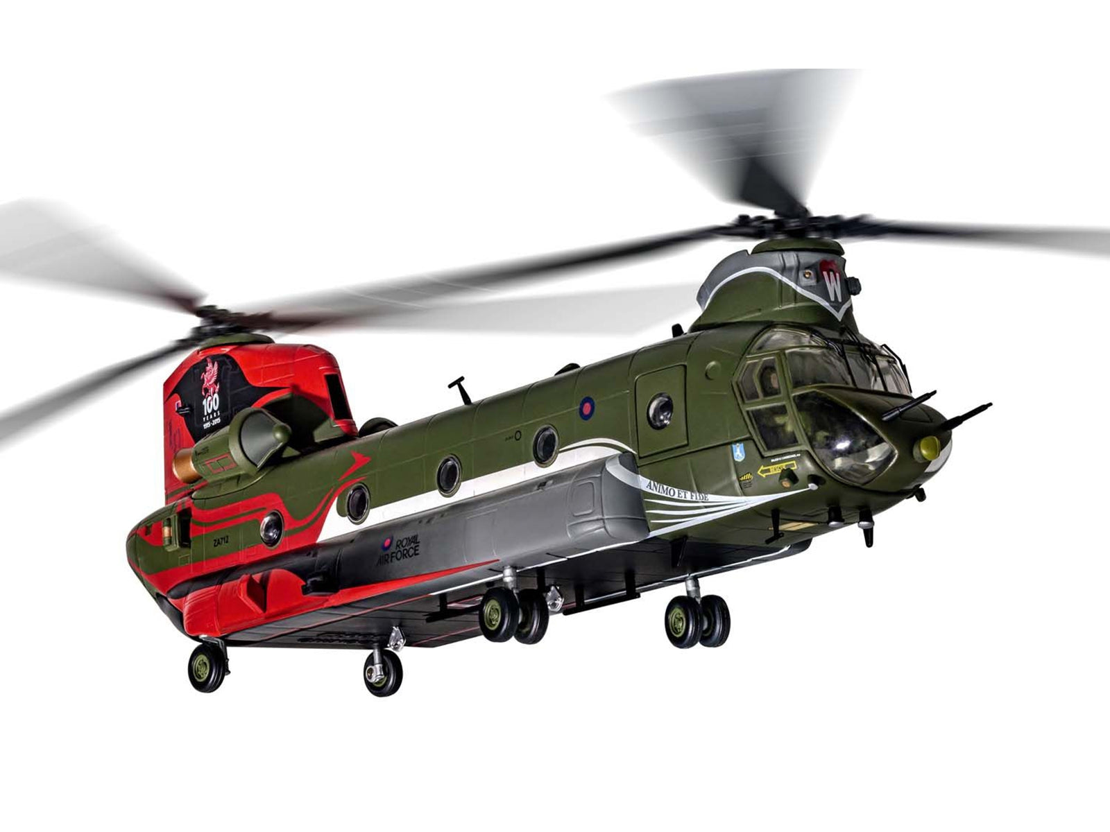 Boeing Chinook HC.4 Helicopter "ZA712 RAF No.18 (B) Squadron 100 Years Anniversary Scheme RAF Odiham" (September 2016) Royal Air Force "The Aviation Archive" Series 1/72 Diecast Model by Corgi Corgi