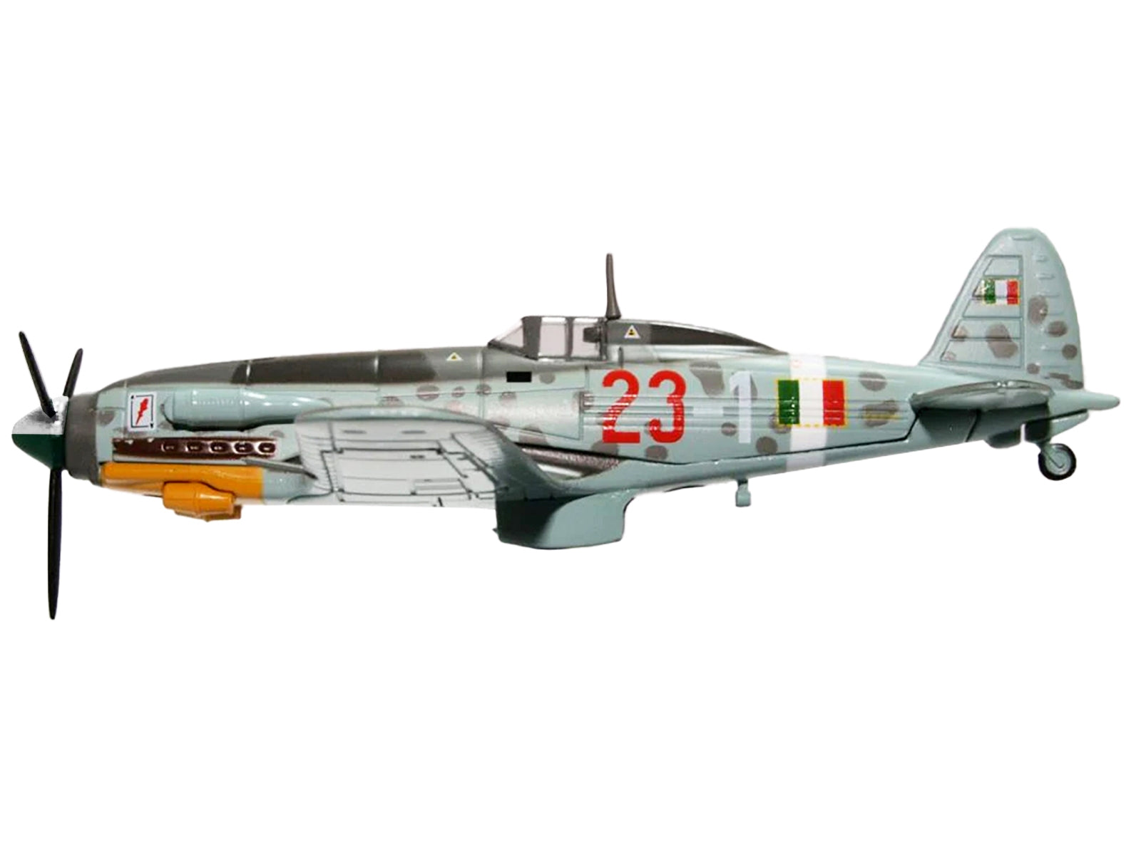 Macchi Veltro C.205 Fighter Aircraft Italy "L. Gorrini 1 Squadriglia 1 Gruppo Caccia" (February 1944) "Oxford Aviation" Series 1/72 Diecast Model Airplane by Oxford Diecast Oxford Diecast