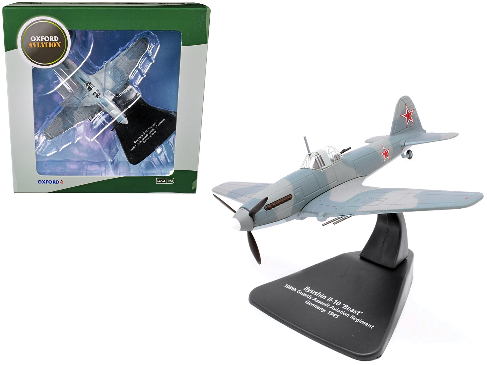 Ilyushin Il-10 "Beast" War Plane 108th Guards Assault Aviation Regiment Germany (1945) "Oxford Aviation" Series 1/72 Diecast Model Airplane by Oxford Diecast Oxford Diecast