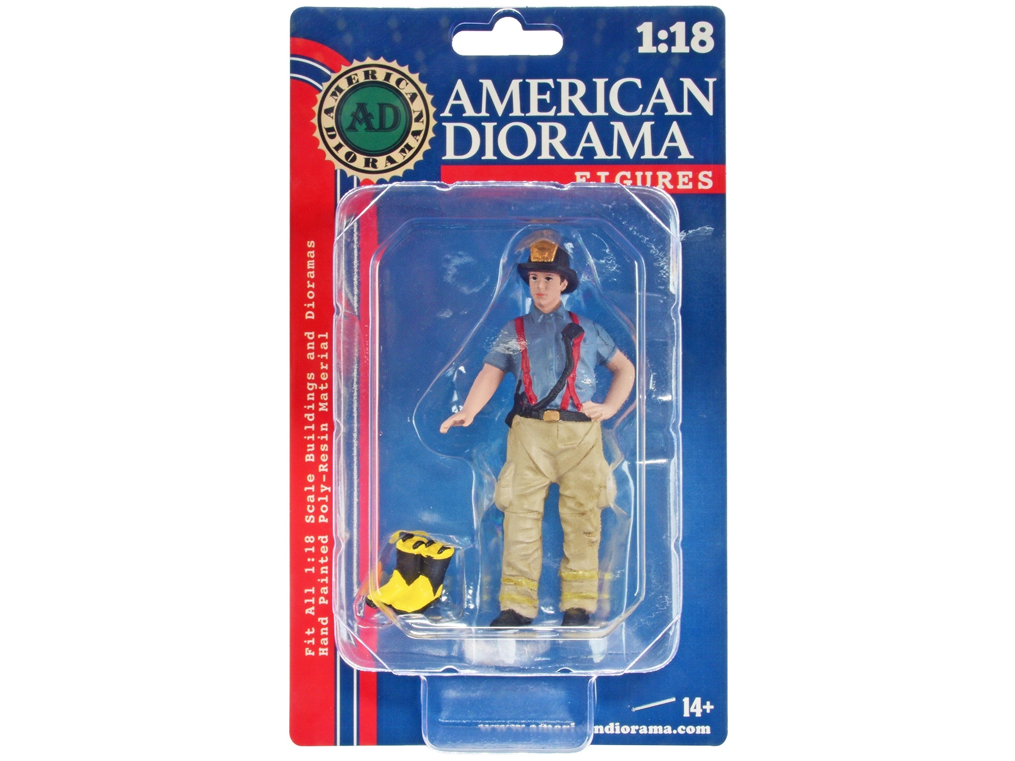 "Firefighters" Getting Ready Figure with Boots Accessory for 1/18 Scale Models by American Diorama American Diorama