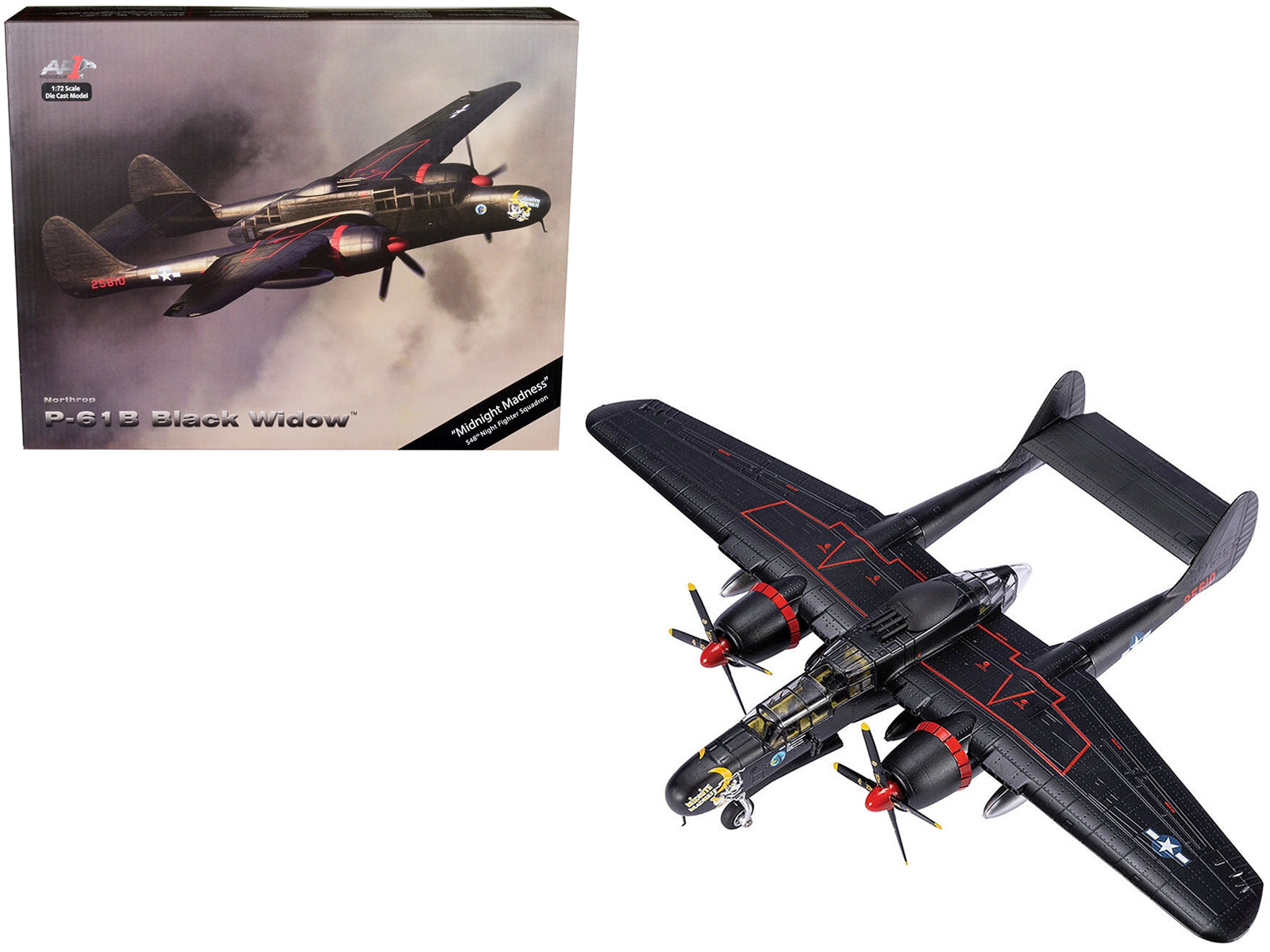 Northrop P-61B Black Widow Fighter Aircraft "Midnight Madness 548th Night Fighter Squadron" United States Army Air Forces 1/72 Diecast Model by Air Force 1 Air Force 1