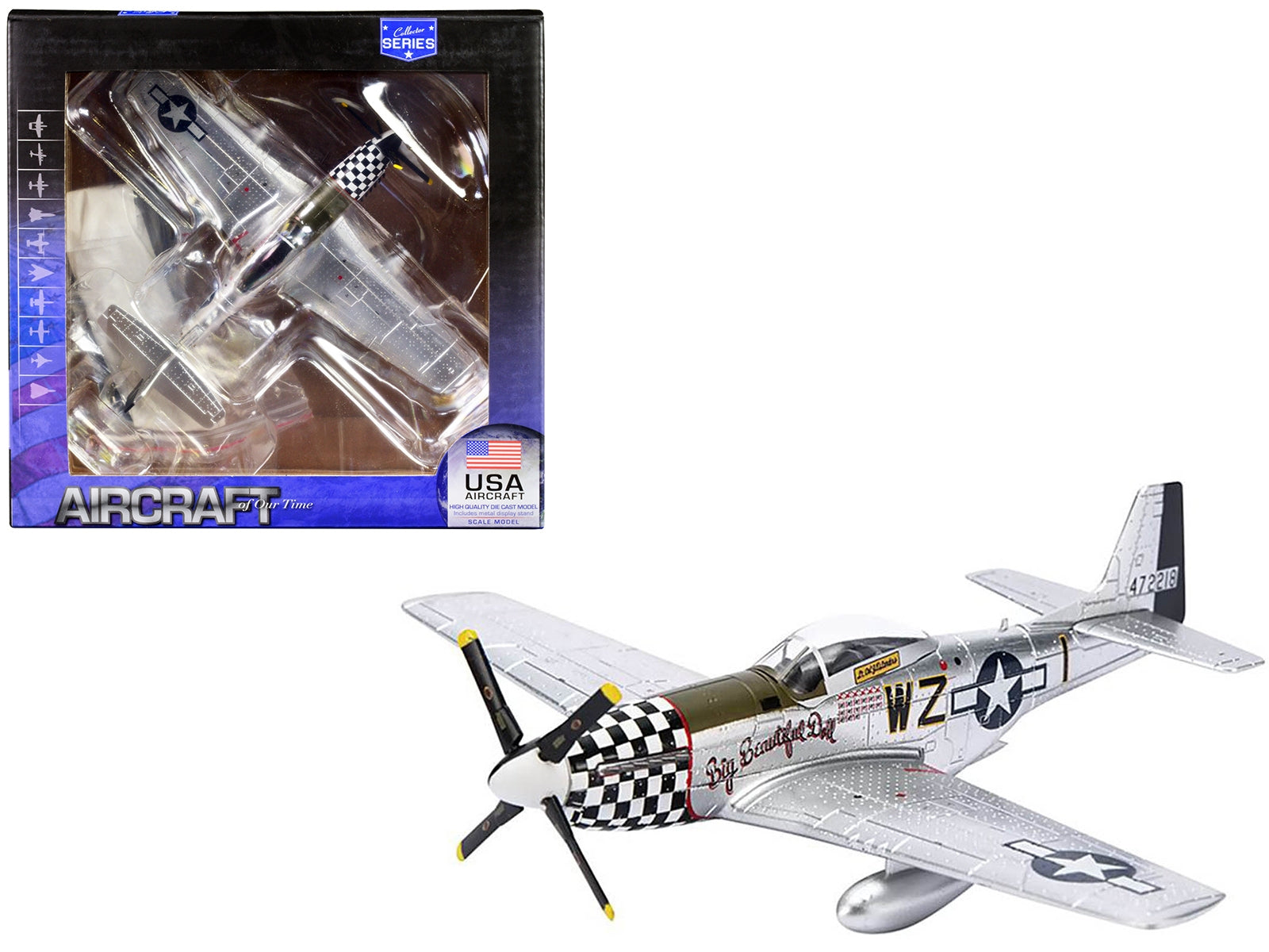 North American P-51D Mustang Fighter Aircraft "Big Beautiful Doll" "Col. John Landers 78th FG" "Collector Series" 1/72 Diecast Model by Air Force 1 Air Force 1