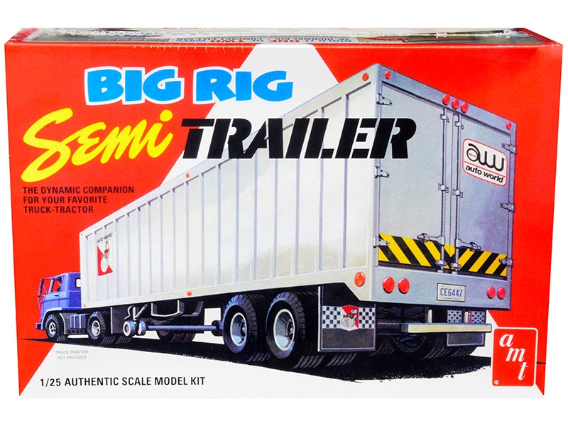 Skill 3 Model Kit Big Rig Semi Trailer with 2 Pallets 2-In-1 Kit 1/25 Scale Model by AMT AMT