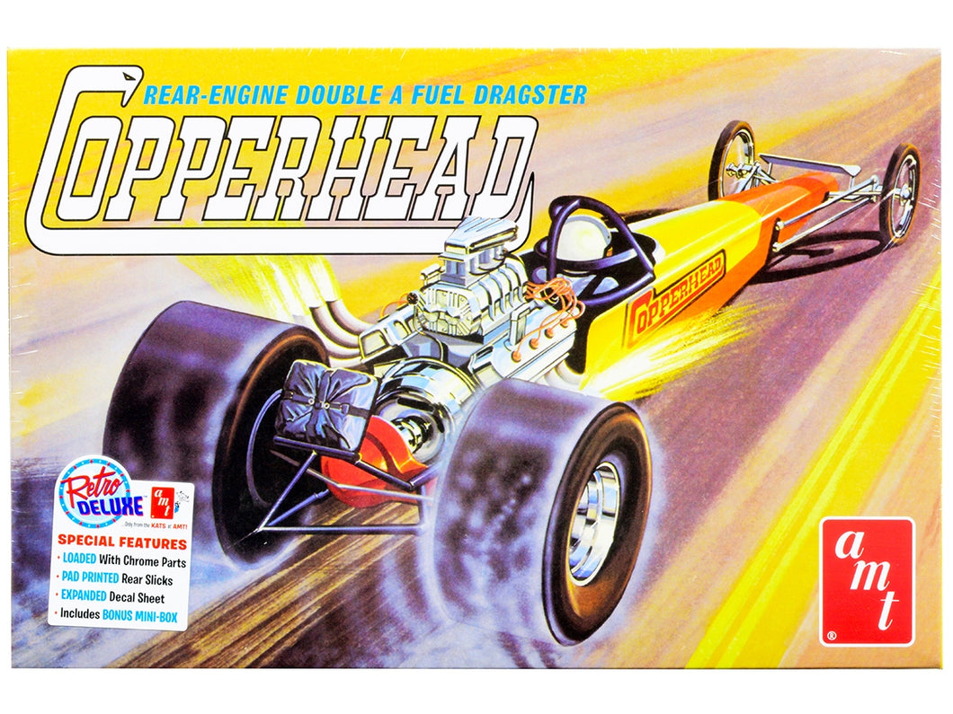 Skill 2 Model Kit 1934 Copperhead Rear-Engine Double A Fuel Dragster 1/25 Scale Model by AMT AMT