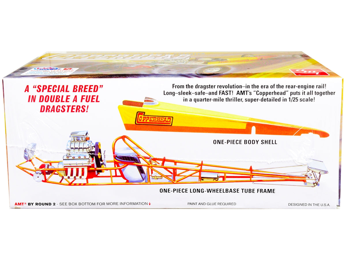 Skill 2 Model Kit 1934 Copperhead Rear-Engine Double A Fuel Dragster 1/25 Scale Model by AMT AMT