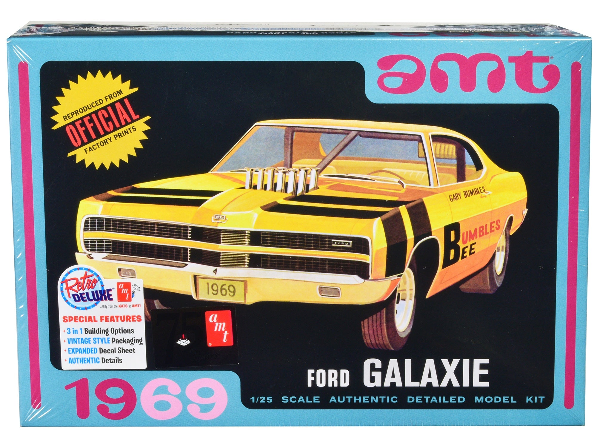 Skill 2 Model Kit 1969 Ford Galaxie 3-in-1 Kit 1/25 Scale Model by AMT AMT