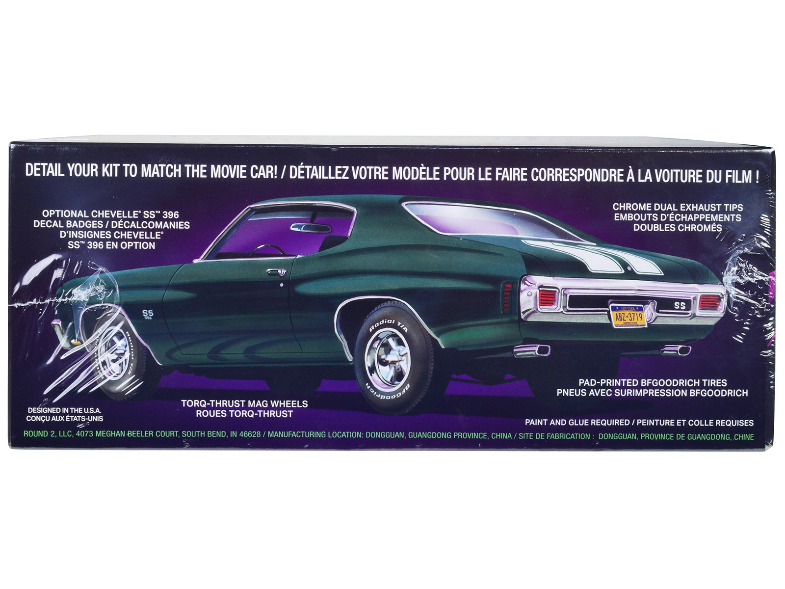 Skill 2 Model Kit 1970 Chevrolet Chevelle SS "John Wick" (2014) Movie 1/25 Scale Model by AMT AMT