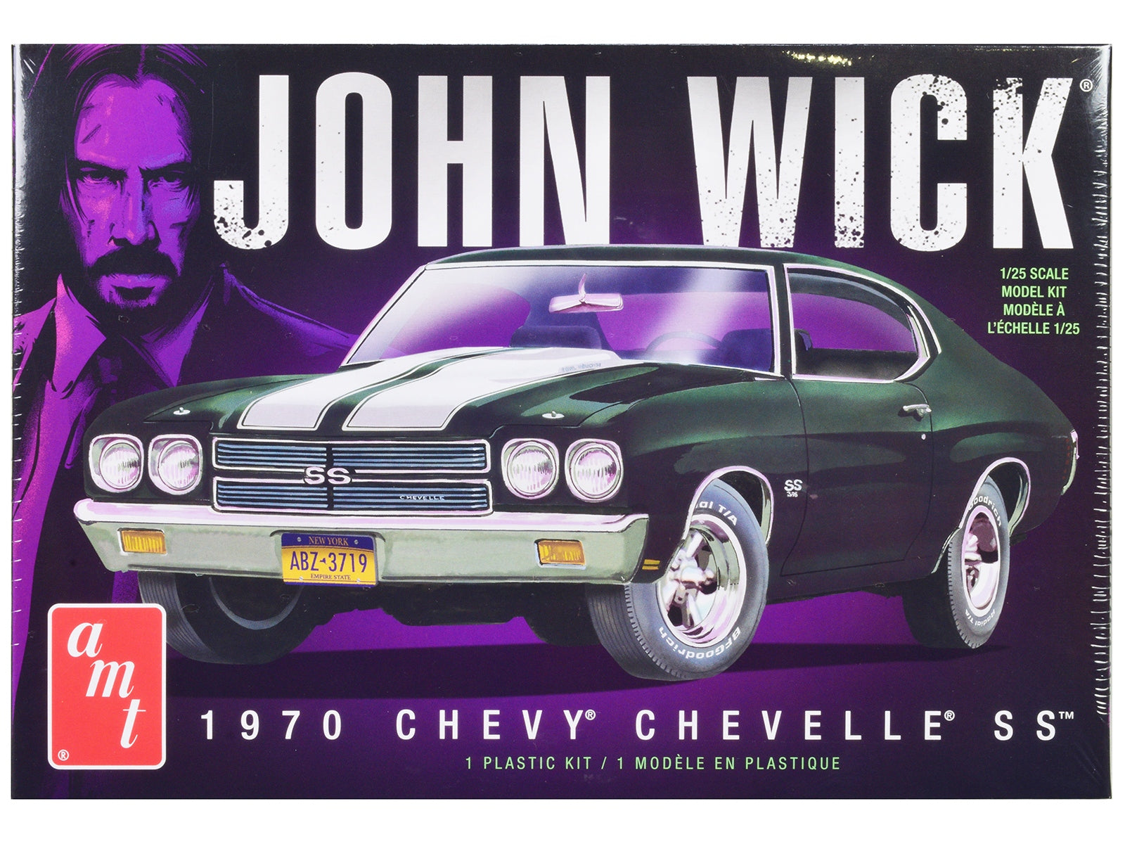 Skill 2 Model Kit 1970 Chevrolet Chevelle SS "John Wick" (2014) Movie 1/25 Scale Model by AMT AMT