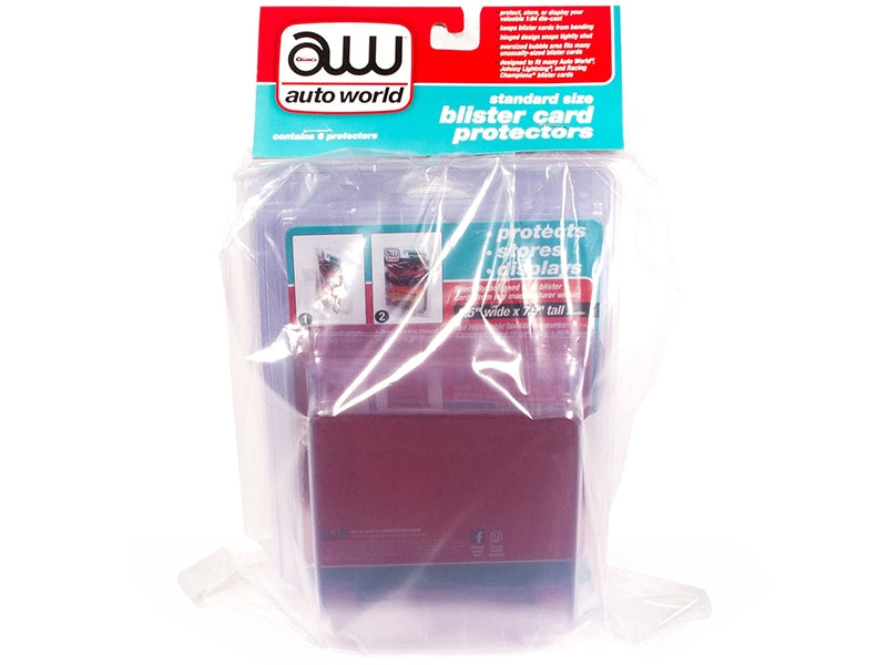 Standard Size 6 Blister Card Protectors for 1/64 Scale Blister Cards by Auto World Autoworld