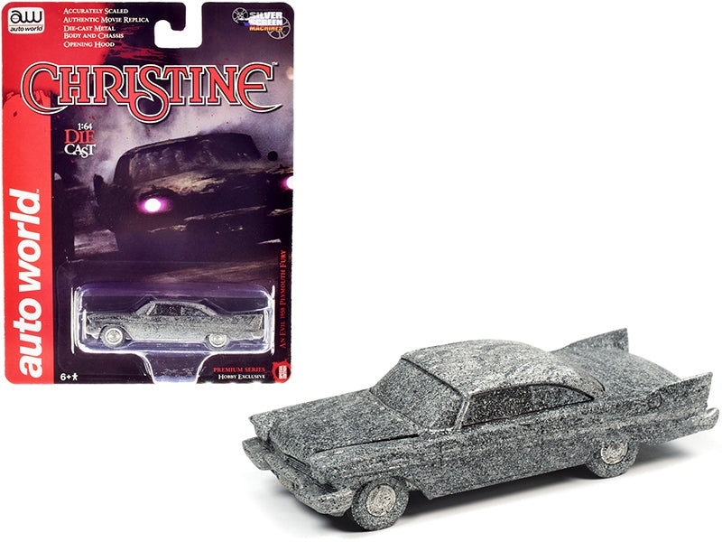 1958 Plymouth Fury (An Evil) After Fire Version "Christine" (1983) Movie 1/64 Diecast Model Car by Auto World Autoworld