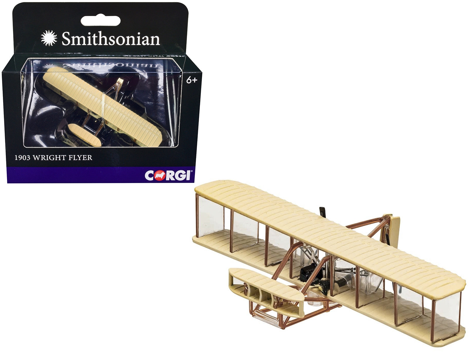 1903 Wright Flyer Aircraft with Pilot Figure "Smithsonian" Series Diecast Model by Corgi Corgi