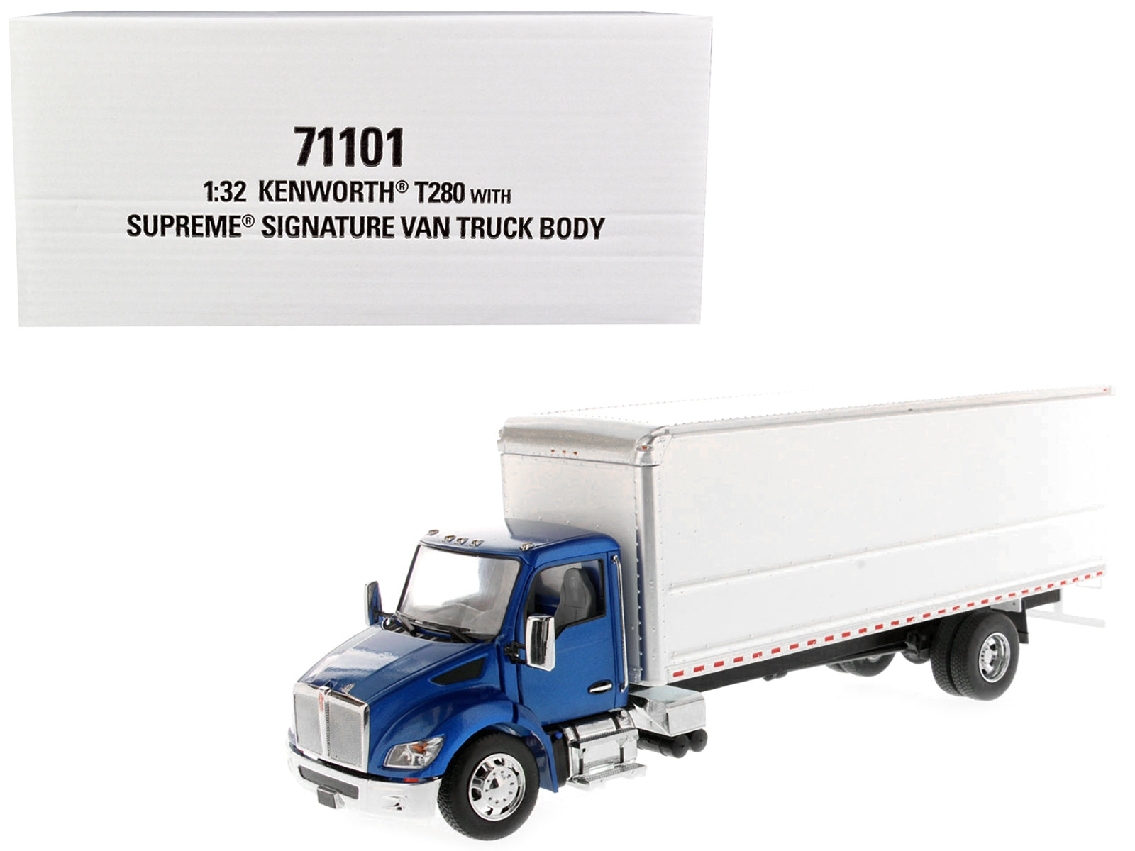 Kenworth T280 with Supreme Signature Van Truck Body Blue and White "Transport Series" 1/32 Diecast Model by Diecast Masters Diecast Masters