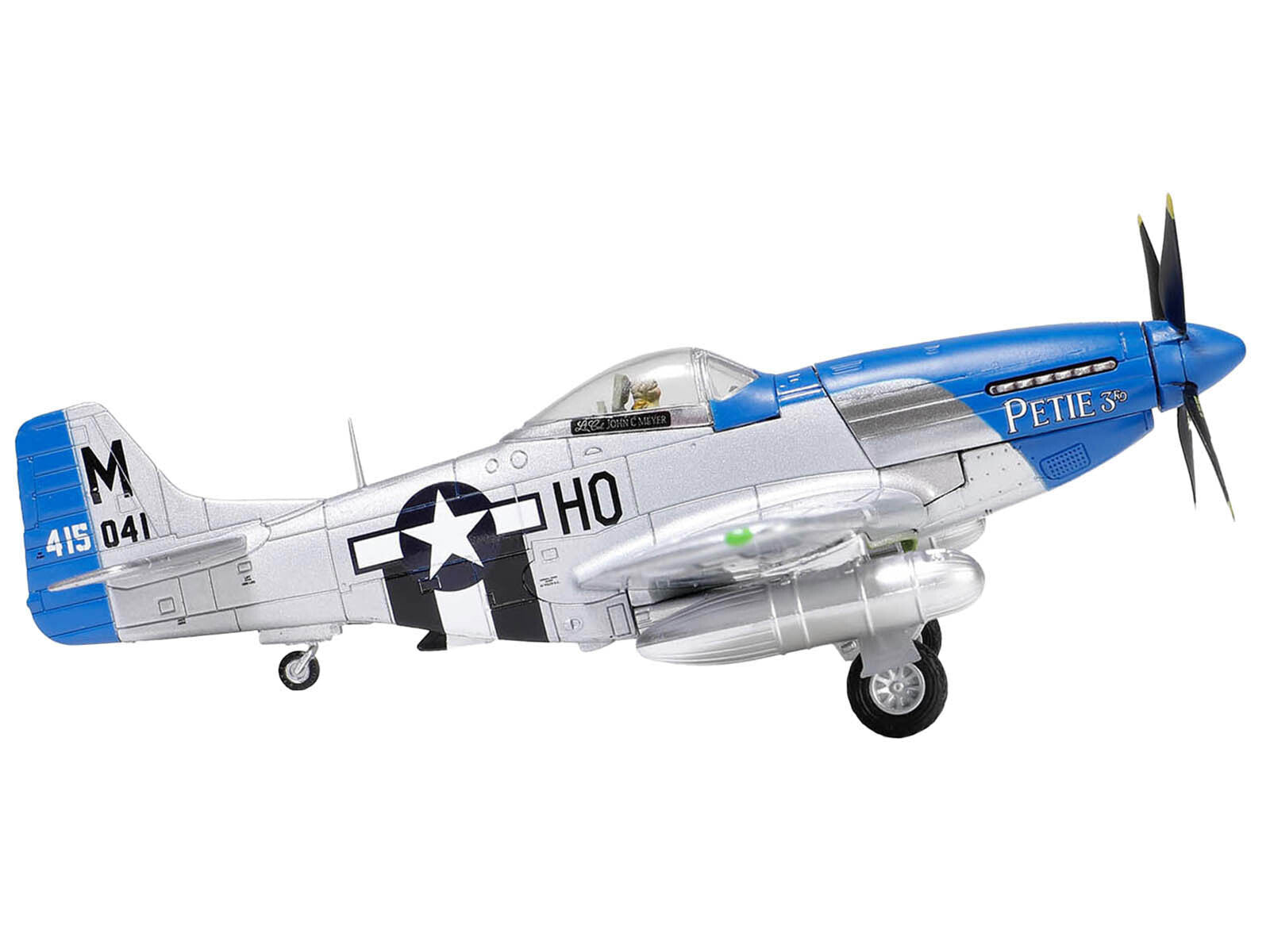 North American Aviation P-51D Mustang Aircraft Fighter "Petie 3rd Lt. Col. John C. Meyer 487th Fighter Squadron 352nd Fighter Group USAAF" (1944) "WW2 Aircrafts Series" 1/72 Diecast Model by Forces of Valor Forces Of Valor