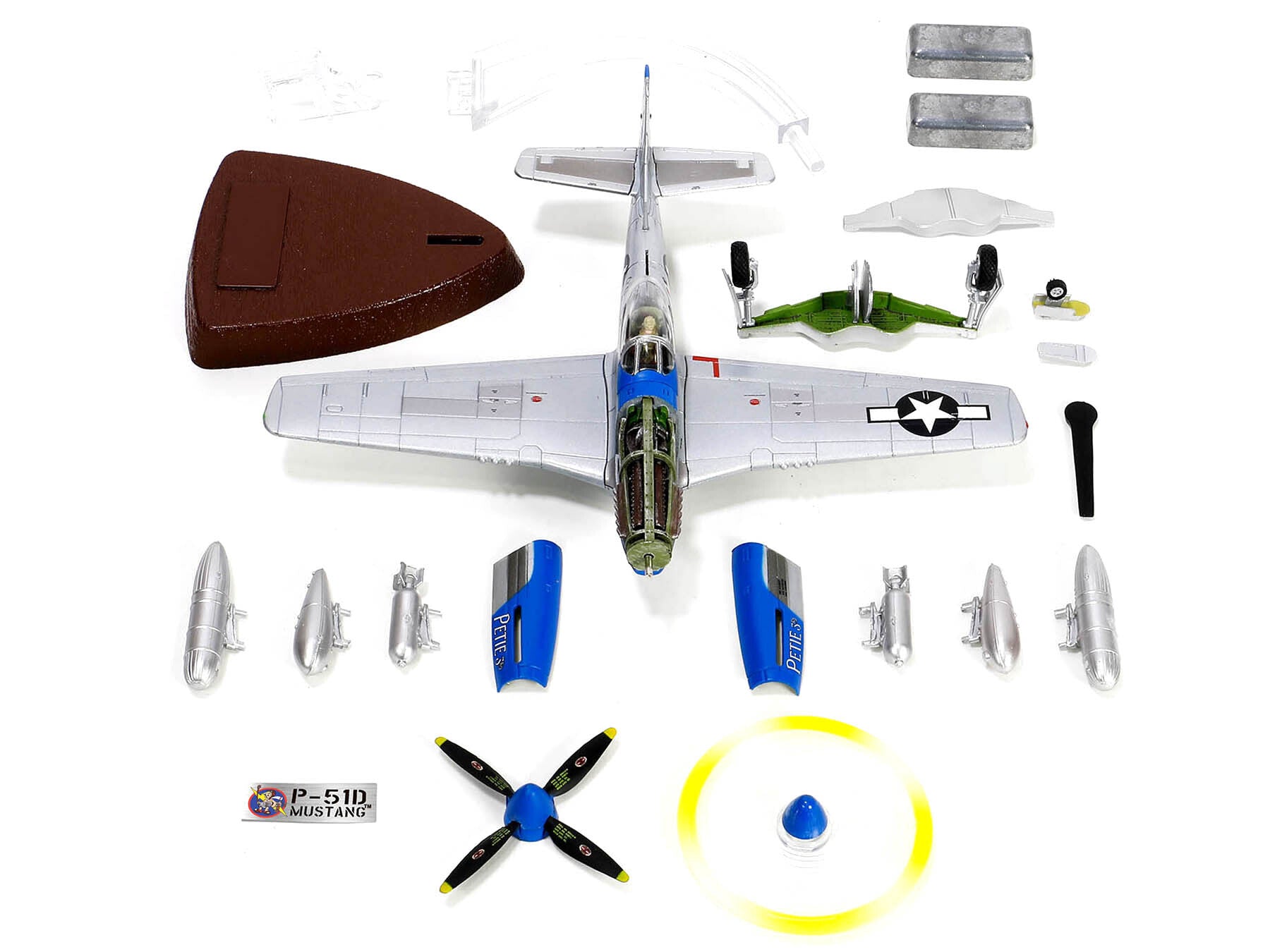 North American Aviation P-51D Mustang Aircraft Fighter "Petie 3rd Lt. Col. John C. Meyer 487th Fighter Squadron 352nd Fighter Group USAAF" (1944) "WW2 Aircrafts Series" 1/72 Diecast Model by Forces of Valor Forces Of Valor