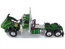 Load image into Gallery viewer, Kenworth W900A Day Cab and Wilson Silverstar Livestock Tandem-Axle Trailer Neon and Dark Green 1/64 Diecast Model by DCP/First Gear First Gear
