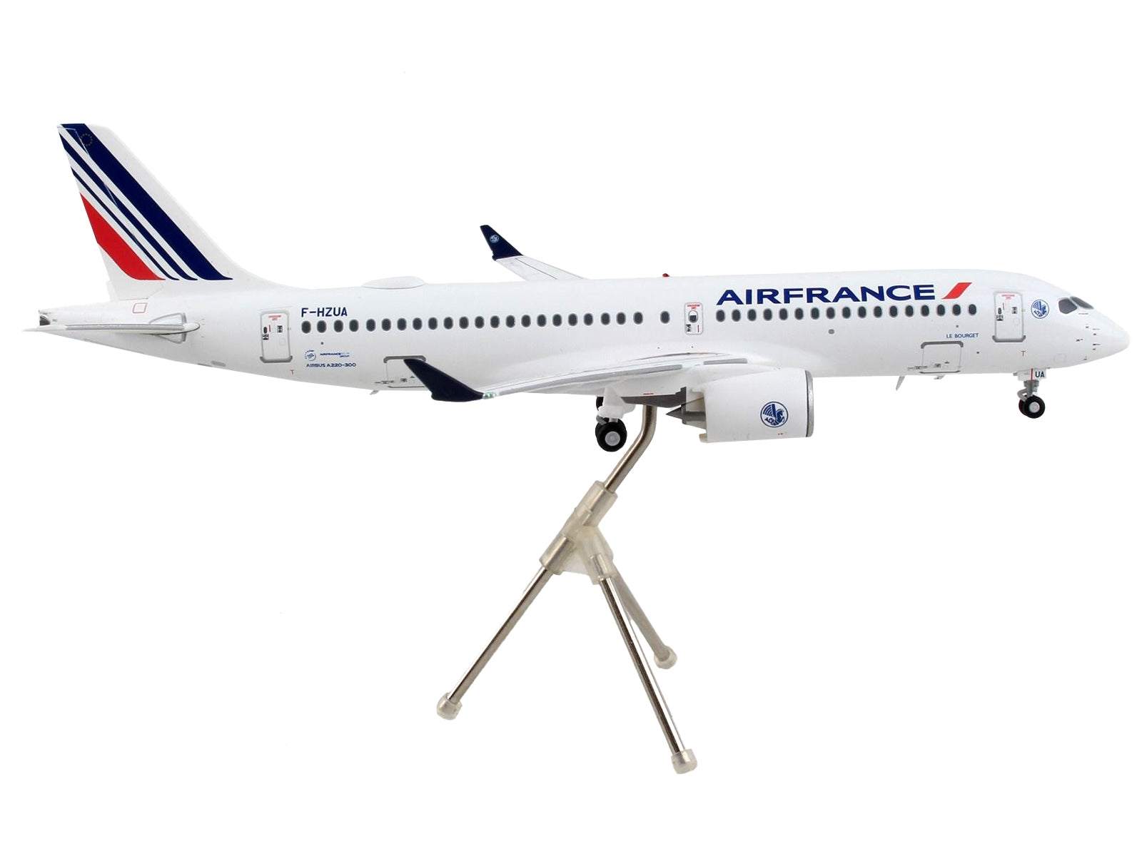 Airbus A220-300 Commercial Aircraft "Air France" White with Striped Tail "Gemini 200" Series 1/200 Diecast Model Airplane by GeminiJets GeminiJets