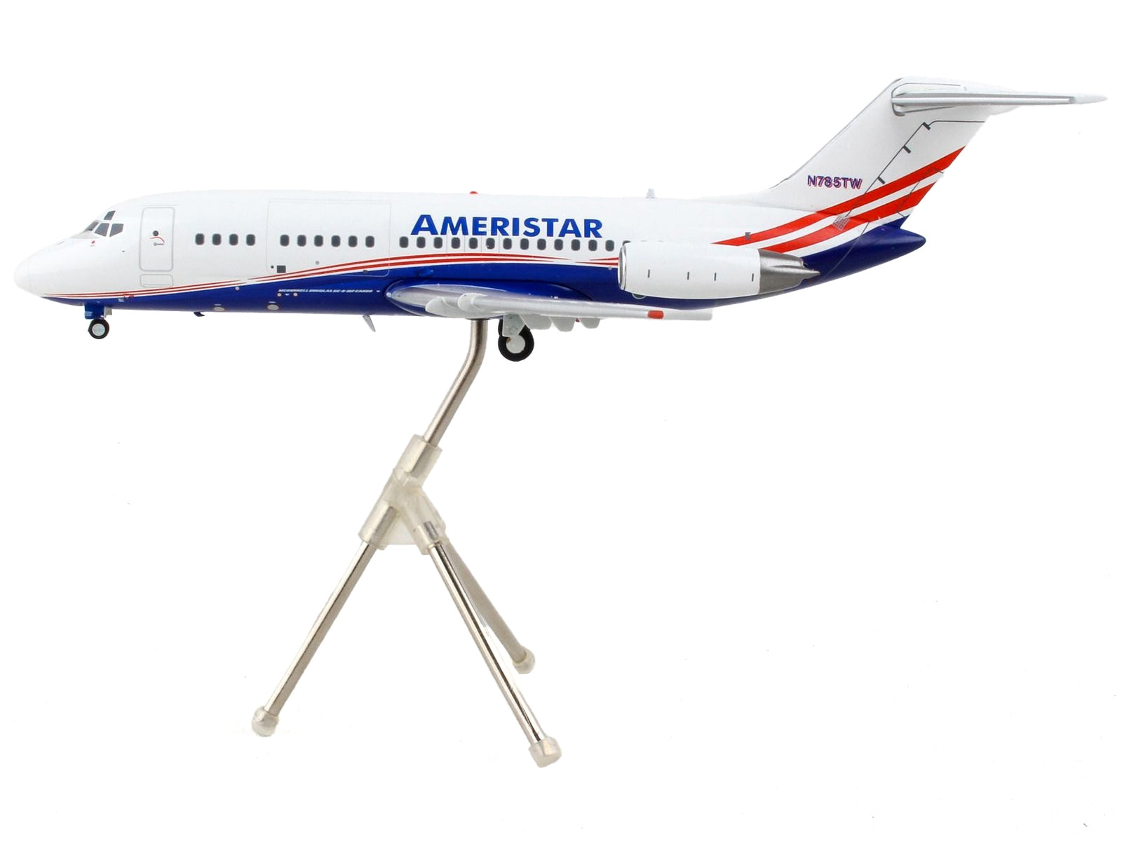 McDonnell Douglas DC-9-15F Commercial Aircraft "Ameristar Air Cargo" White with Blue and Red Stripes "Gemini 200" Series 1/200 Diecast Model Airplane by GeminiJets GeminiJets