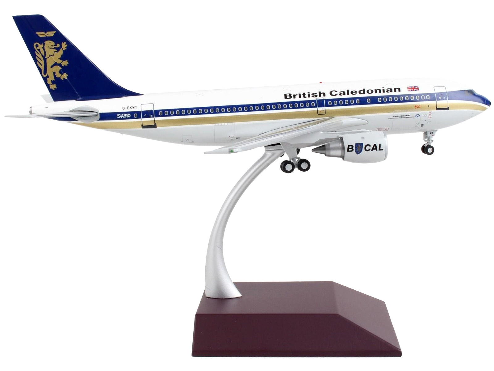 Airbus A310-200 Commercial Aircraft "British Caledonian" White with Blue Stripes and Tail "Gemini 200" Series 1/200 Diecast Model Airplane by GeminiJets GeminiJets
