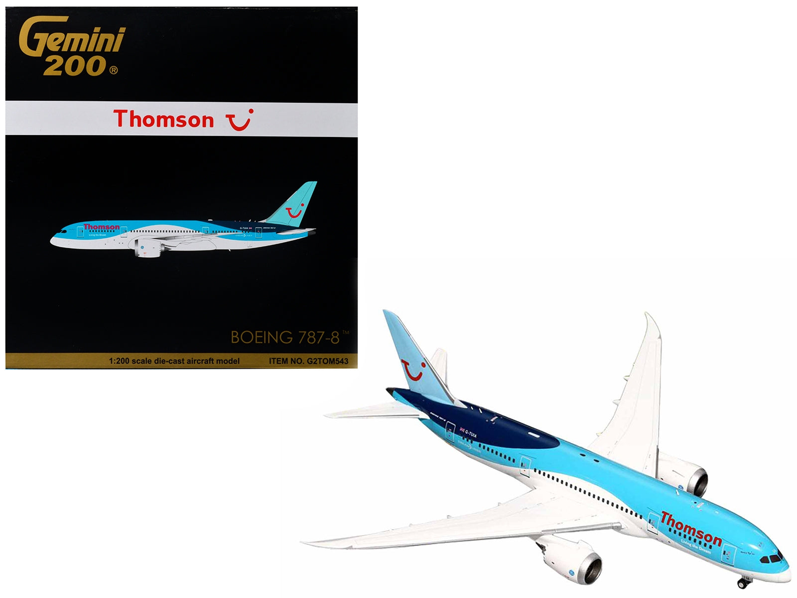 Boeing 787-8 Commercial Aircraft "Thomson - TUI Airways" Blue and White "Gemini 200" Series 1/200 Diecast Model Airplane by GeminiJets GeminiJets