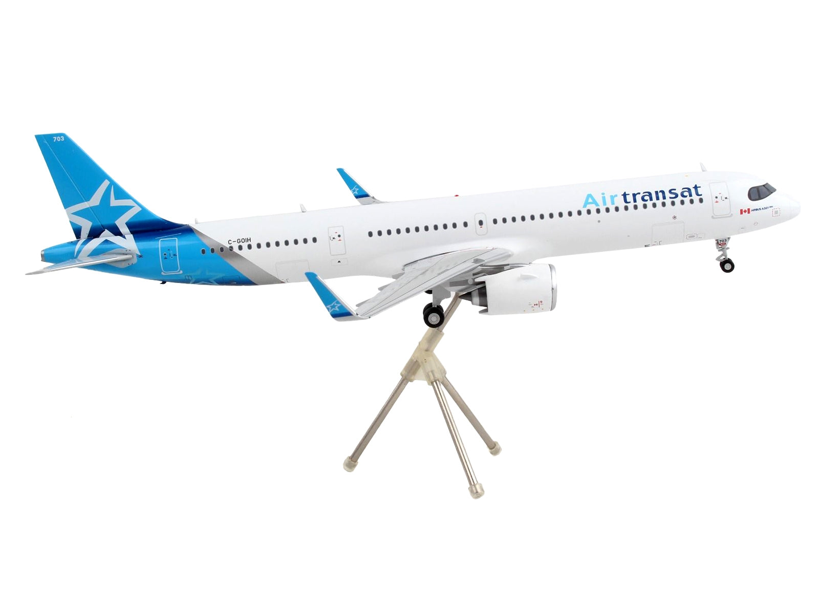 Airbus A321neo Commercial Aircraft "Air Transat" White with Blue Tail "Gemini 200" Series 1/200 Diecast Model Airplane by GeminiJets GeminiJets