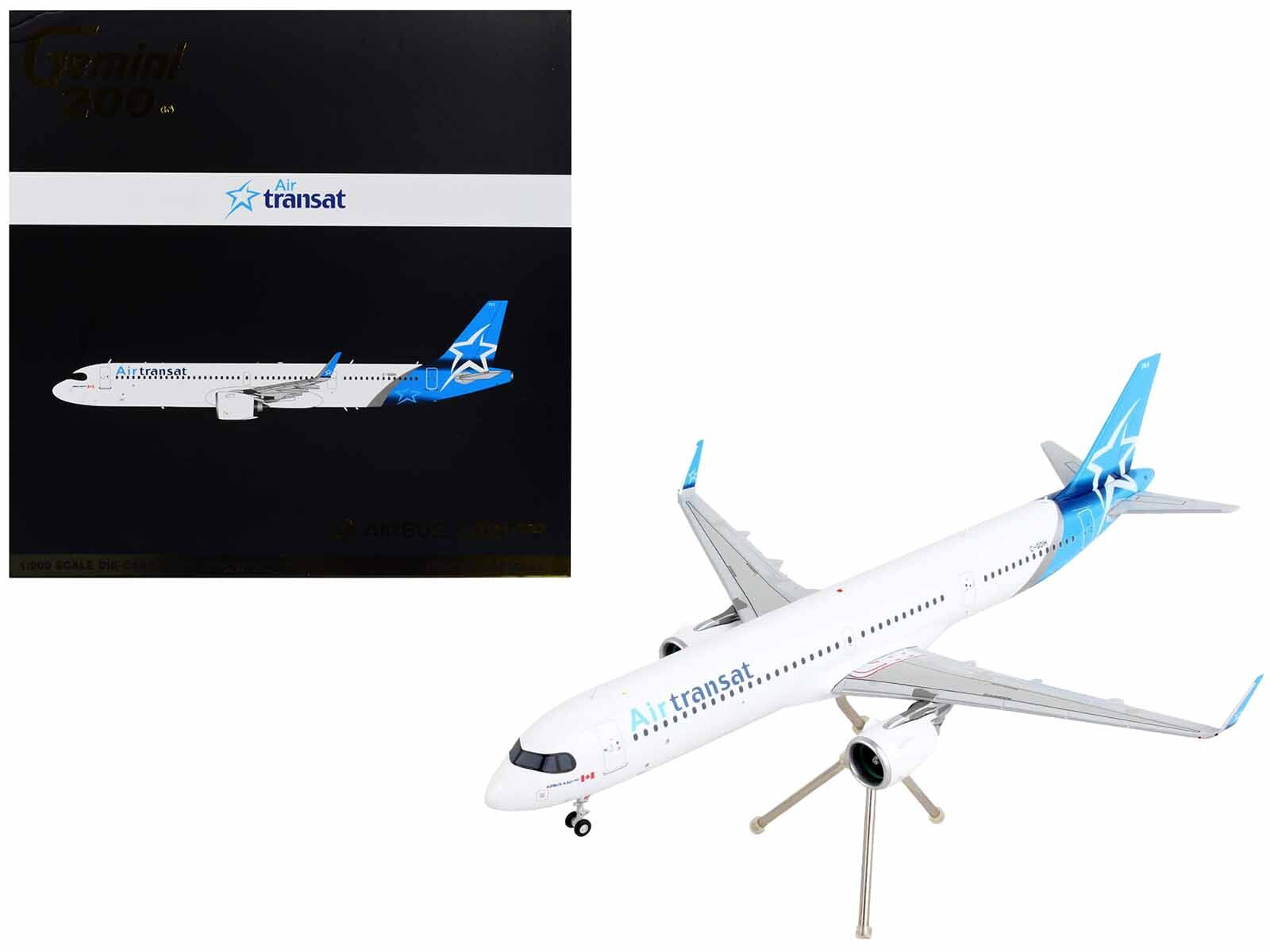 Airbus A321neo Commercial Aircraft "Air Transat" White with Blue Tail "Gemini 200" Series 1/200 Diecast Model Airplane by GeminiJets GeminiJets