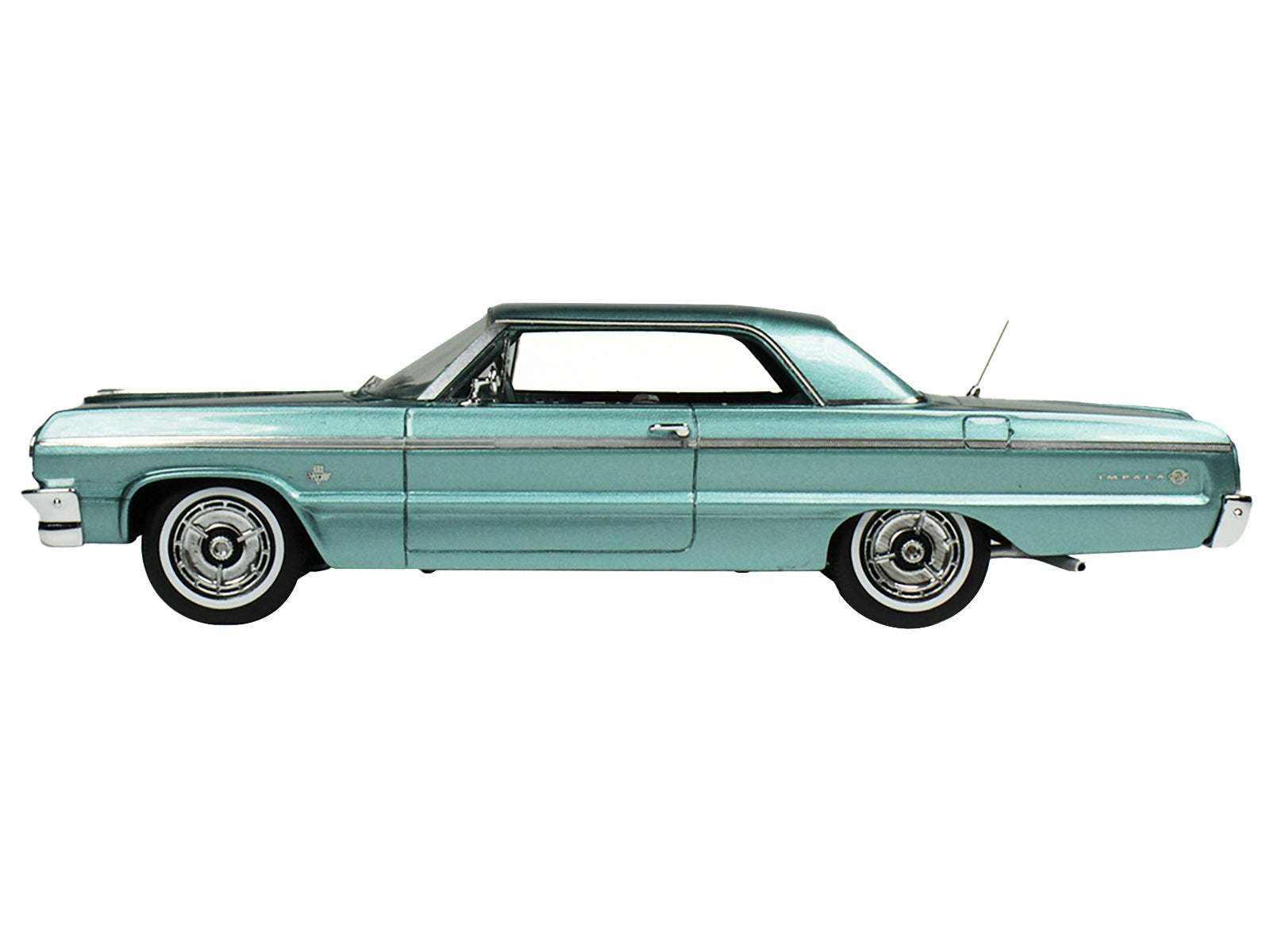 1964 Chevrolet Impala Azure Aqua Blue Metallic with Blue Interior Limited Edition to 200 pieces Worldwide 1/43 Model Car by Goldvarg Collection Goldvarg Collection