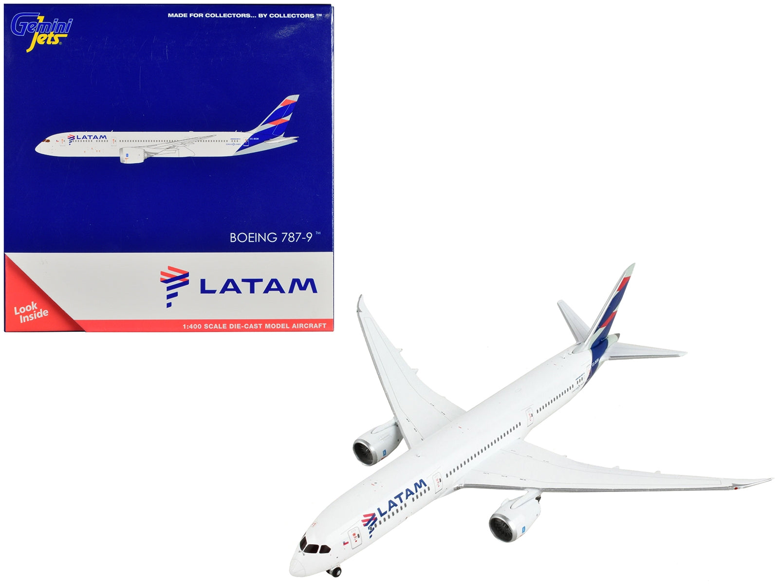 Boeing 787-9 Commercial Aircraft "LATAM Airlines" White with Blue Tail 1/400 Diecast Model Airplane by GeminiJets GeminiJets