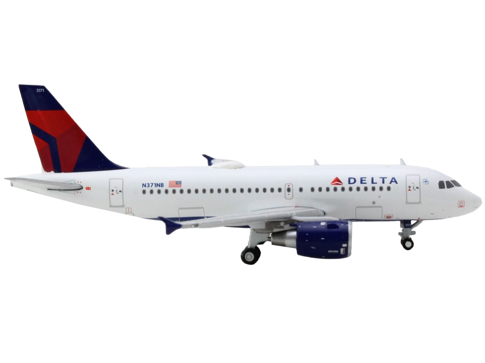 Airbus A319 Commercial Aircraft "Delta Air Lines" White with Blue and Red Tail 1/400 Diecast Model Airplane by GeminiJets GeminiJets