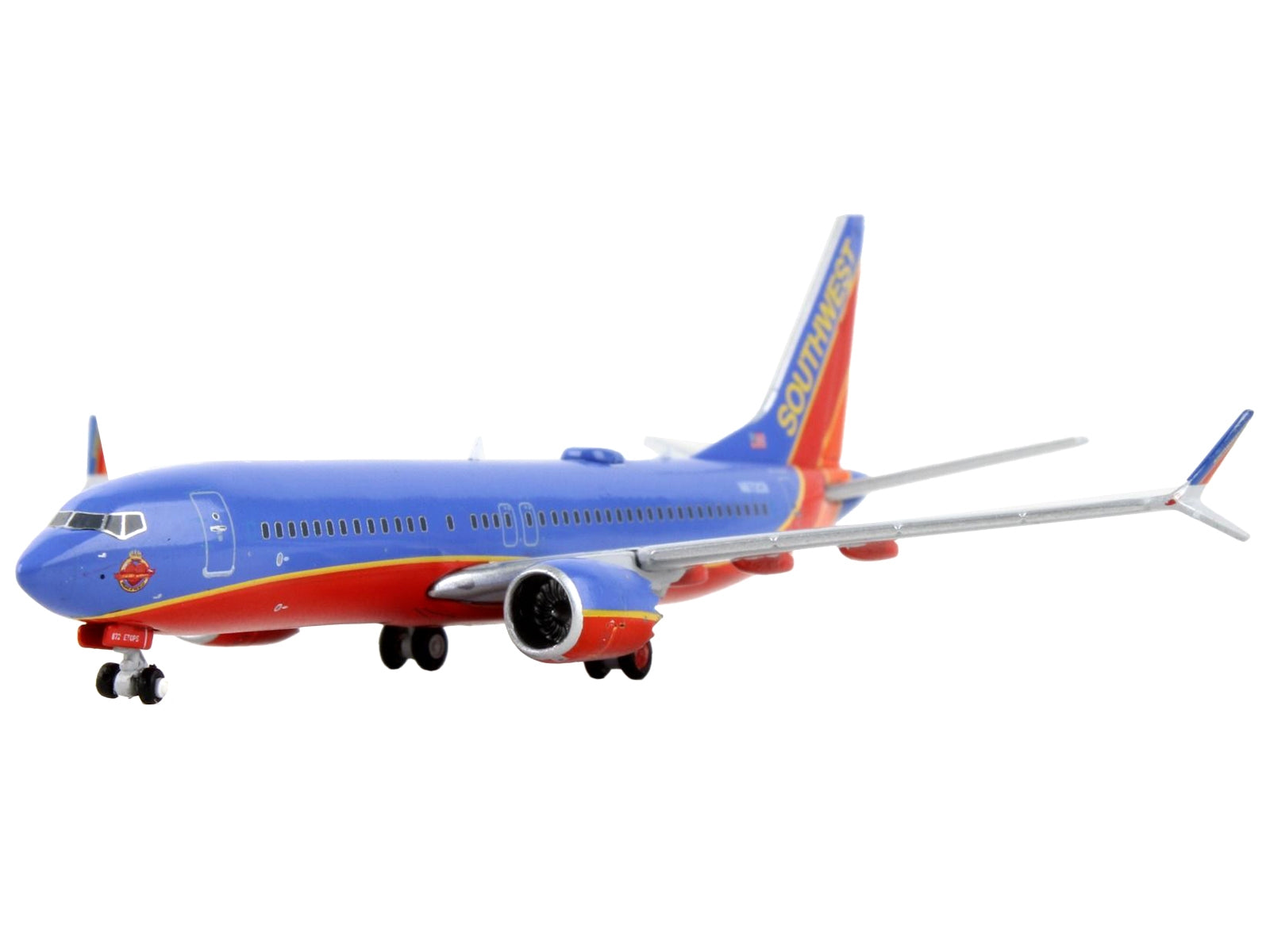 Boeing 737 MAX 8 Commercial Aircraft "Southwest Airlines" Canyon Blue with Red Stripes 1/400 Diecast Model Airplane by GeminiJets GeminiJets