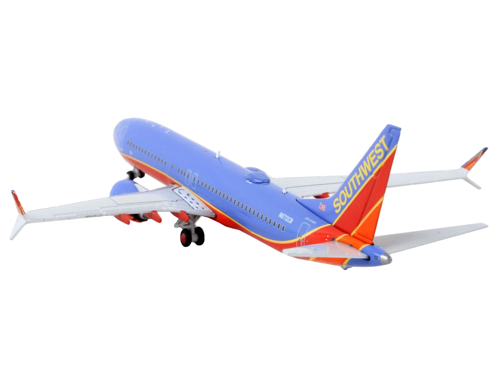 Boeing 737 MAX 8 Commercial Aircraft "Southwest Airlines" Canyon Blue with Red Stripes 1/400 Diecast Model Airplane by GeminiJets GeminiJets