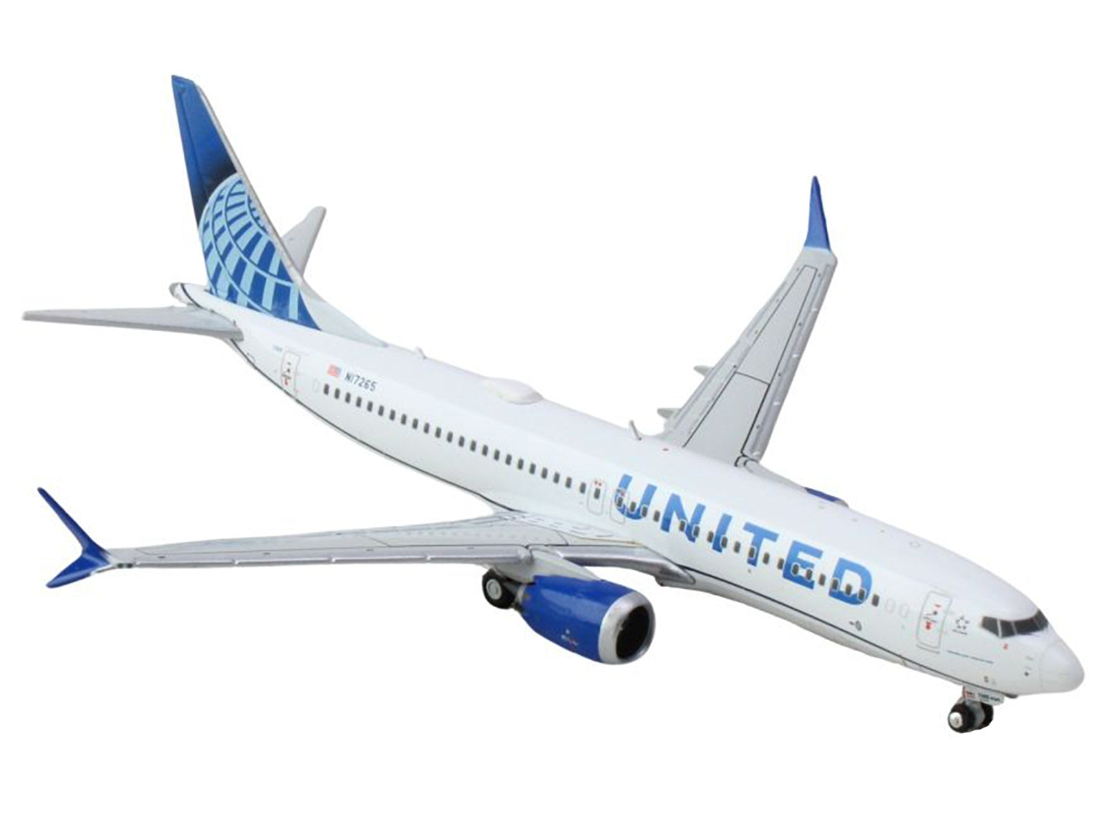 Boeing 737 MAX 8 Commercial Aircraft "United Airlines" (N17265) White with Blue Tail 1/400 Diecast Model Airplane by GeminiJets GeminiJets