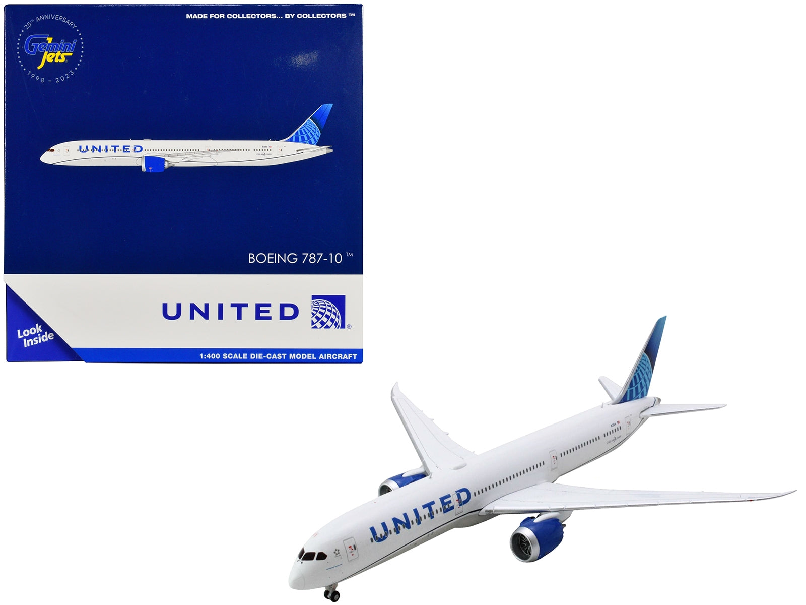 Boeing 787-10 Dreamliner Commercial Aircraft "United Airlines" (N13014) White with Blue Tail 1/400 Diecast Model Airplane by GeminiJets GeminiJets