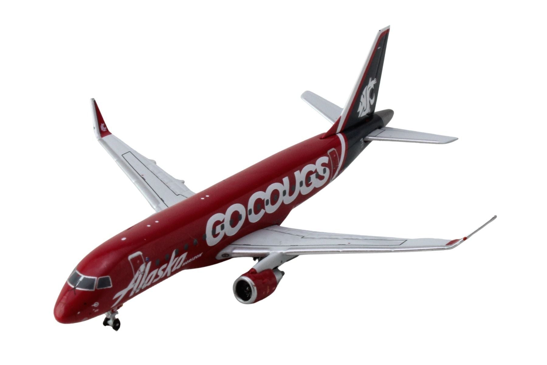 Embraer ERJ-175 Commercial Aircraft "Alaska Airlines/Horizon - Washington State Cougars" (N661QX) Red with Gray Tail 1/400 Diecast Model Airplane by GeminiJets GeminiJets