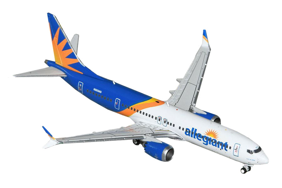 Boeing 737 MAX 200 Commercial Aircraft "Allegiant Air" (N810MG) White and Blue 1/400 Diecast Model Airplane by GeminiJets GeminiJets