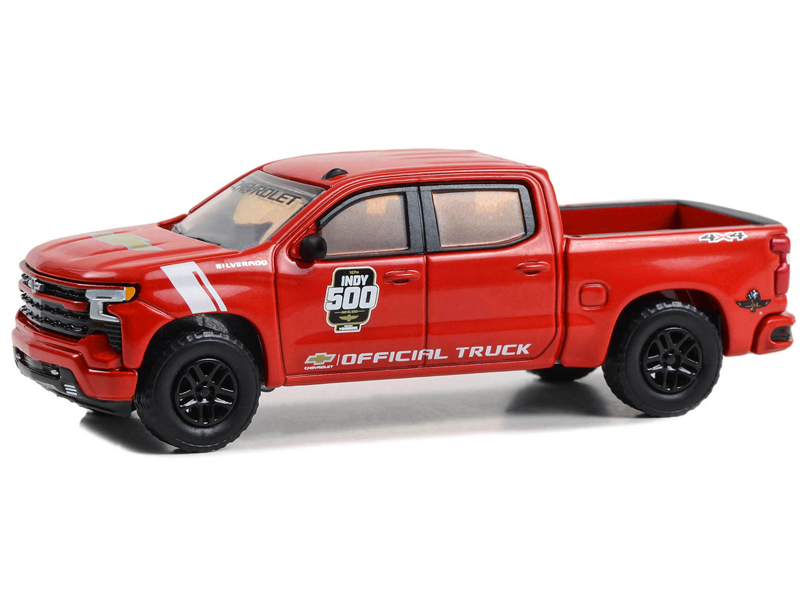 2023 Chevrolet Silverado 1500 Pickup Truck "107th Running of the Indianapolis 500 Official Truck" Red "Hobby Exclusive" Series 1/64 Diecast Model Car by Greenlight Greenlight