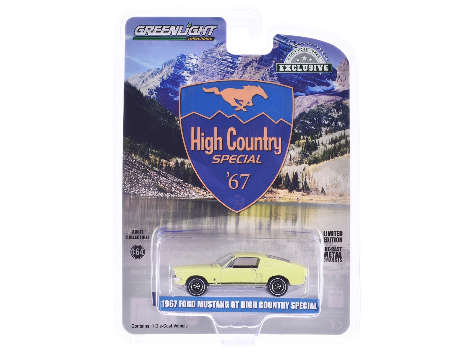 1967 Ford Mustang GT Fastback "High Country Special" Aspen Gold "Hobby Exclusive" Series 1/64 Diecast Model Car by Greenlight Greenlight