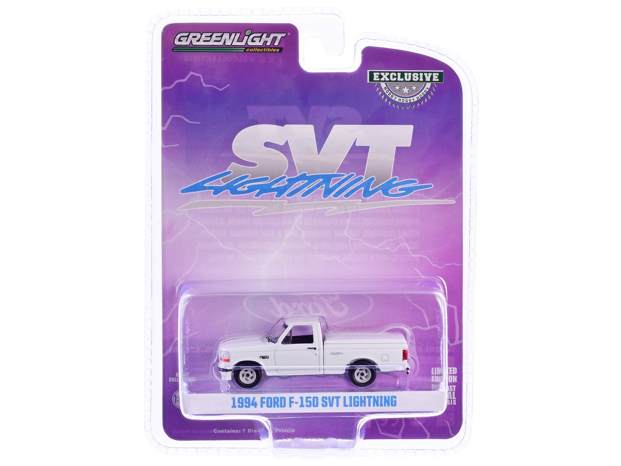 1994 Ford F-150 SVT Lightning Pickup Truck with Tonneau Bed Cover White "Hobby Exclusive" Series 1/64 Diecast Model Car by Greenlight Greenlight