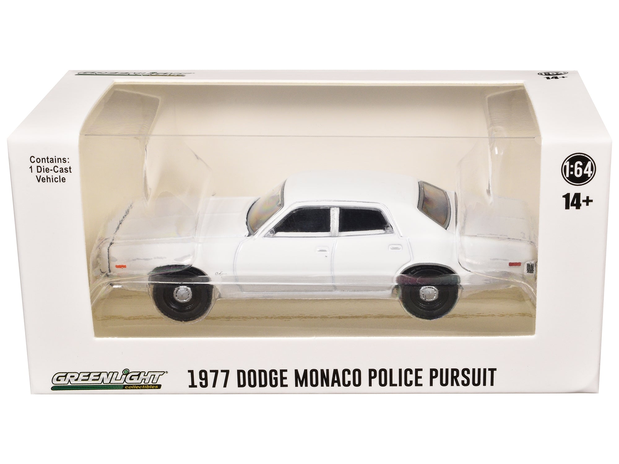 1977-78 Dodge Monaco Police Pursuit White "Hot Pursuit - Hobby Exclusive" Series 1/64 Diecast Model Car by Greenlight Greenlight