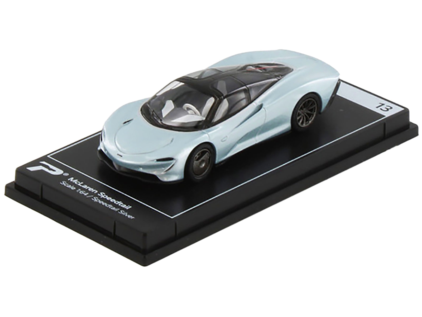 McLaren Speedtail Silver Metallic with Black Top "Hypercar League Collection" 1/64 Diecast Model Car by PosterCars PosterCars