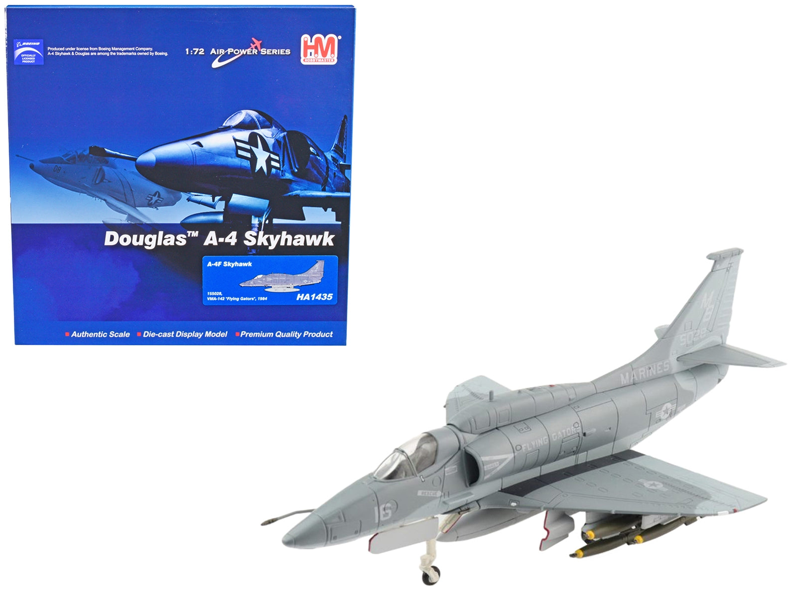 Douglas A-4F Skyhawk Attack Aircraft VMA-142 "Flying Gators" (1984) "Air Power Series" 1/72 Diecast Model by Hobby Master Hobby Master