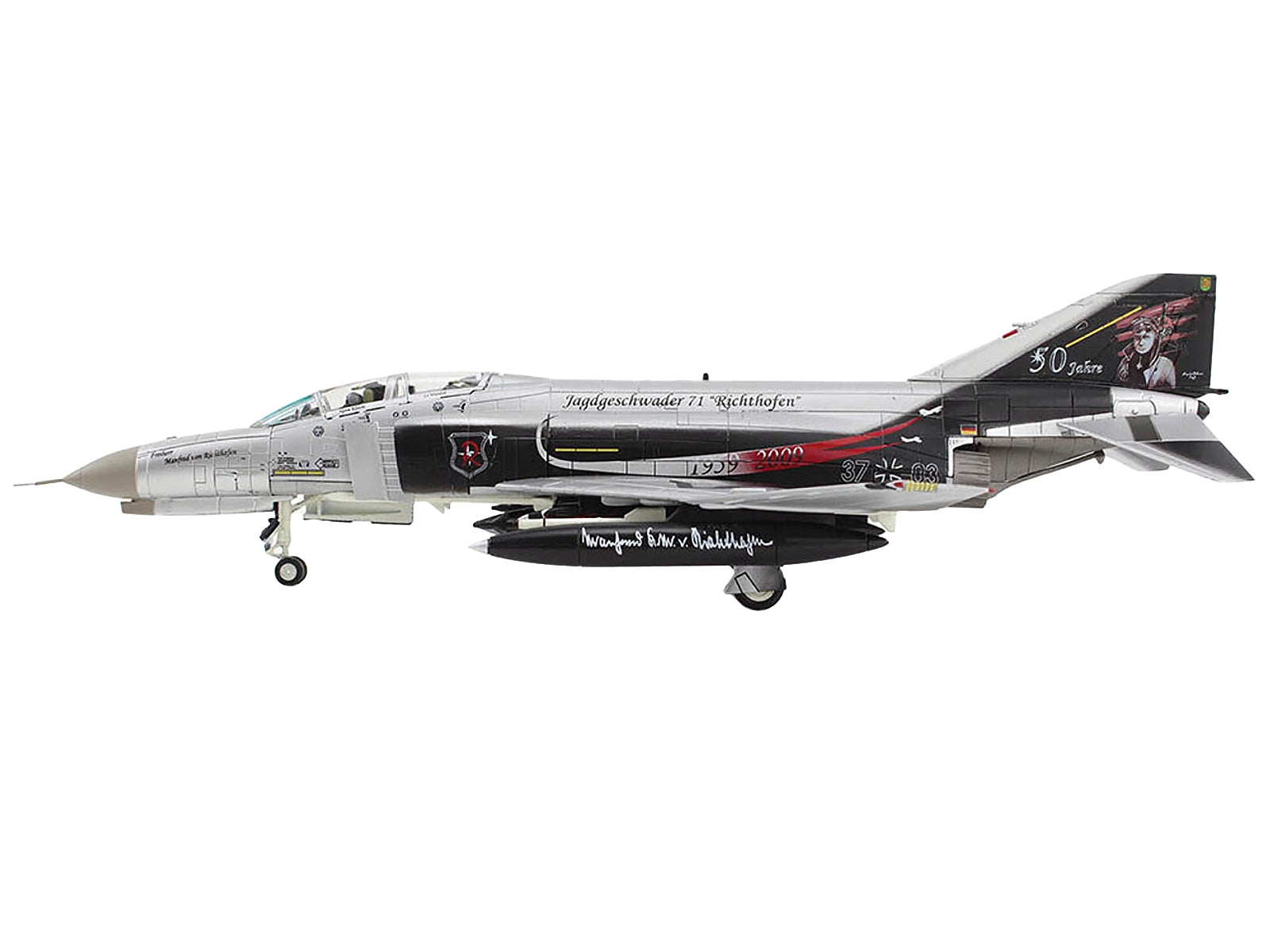 McDonnell Douglas F-4F Phantom II Fighter-Bomber Aircraft "JG-71 50th Anniversary Luftwaffe" (2009) German Air Force "Air Power Series" 1/72 Diecast Model by Hobby Master Hobby Master