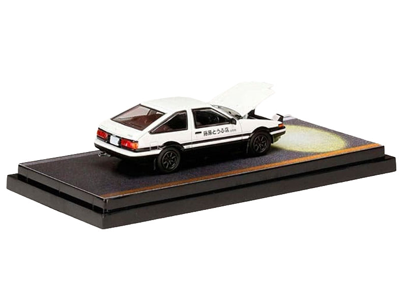 Toyota Sprinter Trueno (AE86) RHD (Right Hand Drive) White and Black "Engine Mounted Model VS Kyoichi Sudo" "Initial D" (1995-2013) Manga 1/64 Diecast Model Car by Hobby Japan Hobby Japan