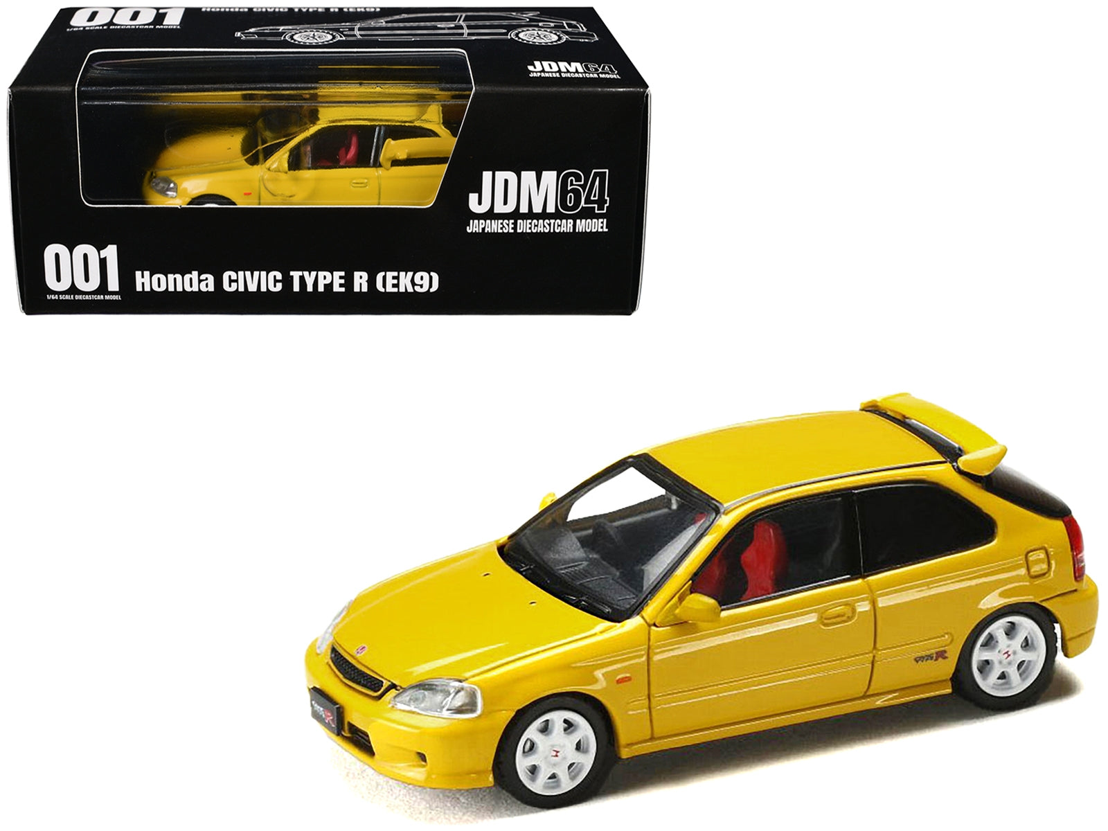 Honda Civic Type R (EK9) RHD (Right Hand Drive) Sunlight Yellow "JDM64" Series 1/64 Diecast Model Car by Hobby Japan Hobby Japan