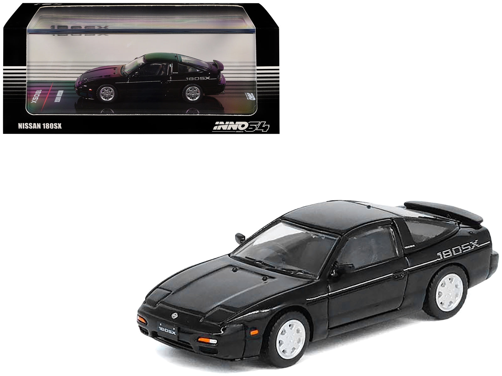 Nissan 180SX RHD (Right Hand Drive) Black 1/64 Diecast Model Car by Inno Models Inno Models