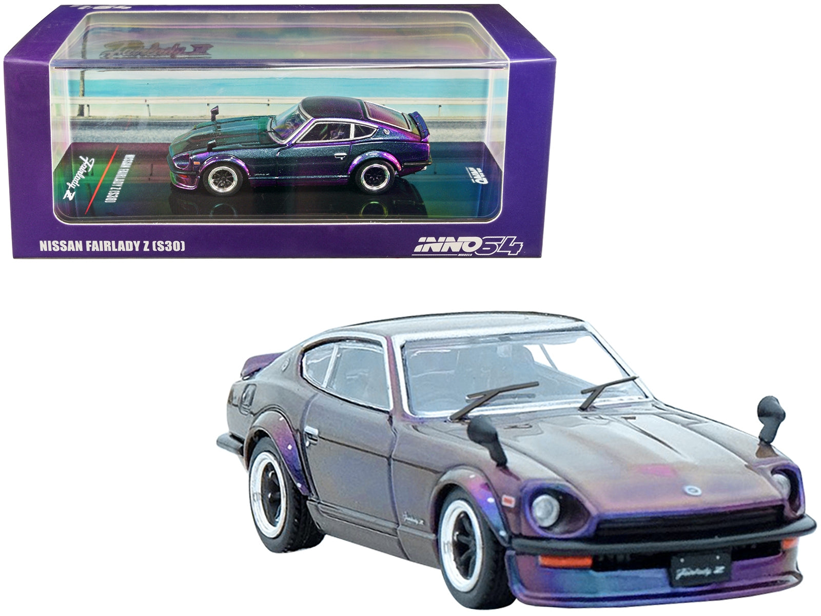 Nissan Fairlady Z (S30) RHD (Right Hand Drive) Midnight Purple II Metallic "Hong Kong Ani-Com and Games 2022" Event Edition 1/64 Diecast Model Car by Inno Models Inno Models