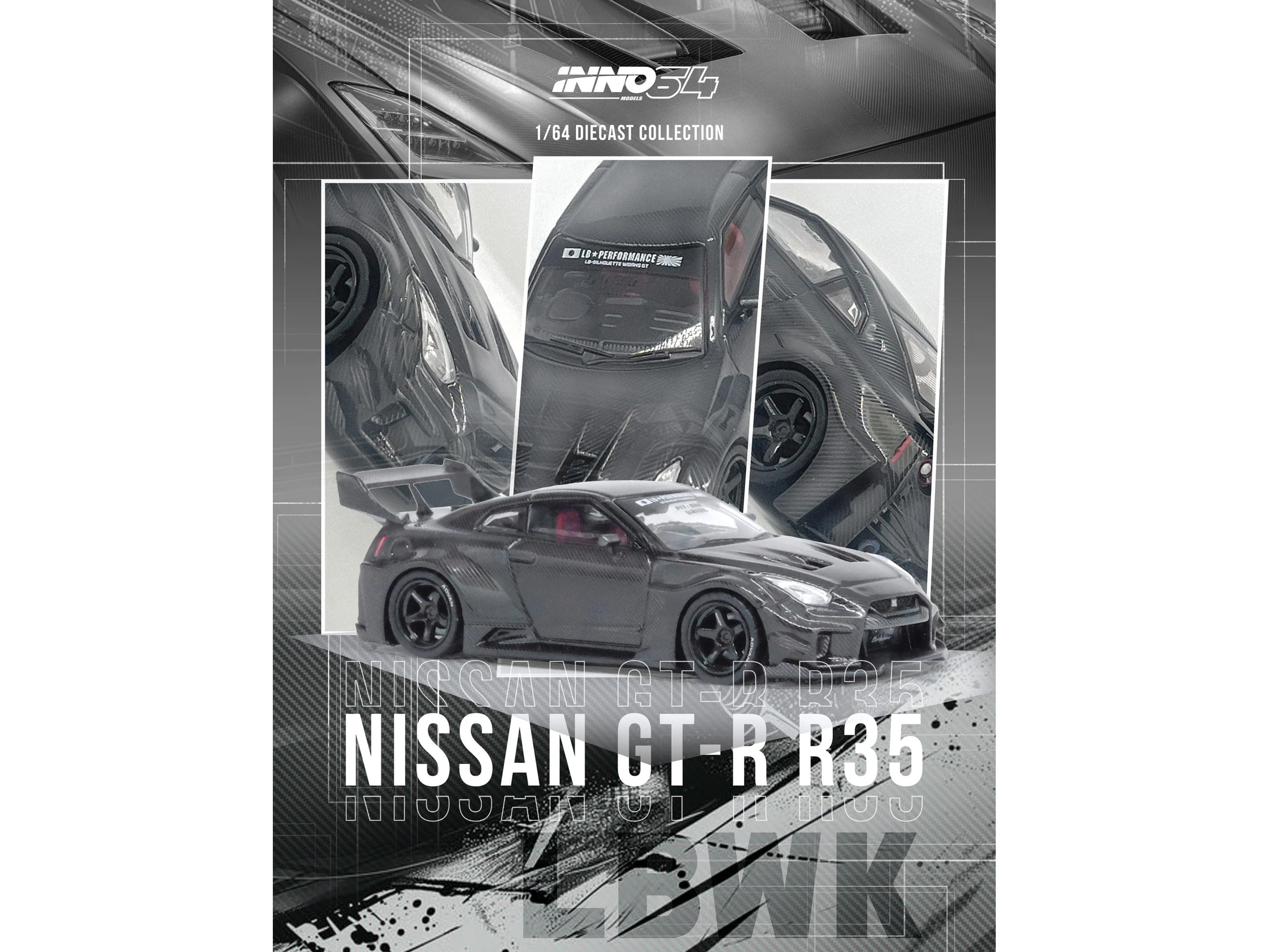 Nissan 35GT-RR RHD (Right Hand Drive) "LB-Silhouette Works GT" Full Dry Carbon 1/64 Diecast Model Car by Inno Models Inno Models