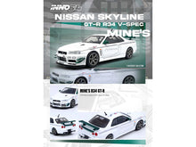 Load image into Gallery viewer, Nissan Skyline GT-R (R34) V-SPEC N1 RHD (Right Hand Drive) &quot;Tuned by Mine&#39;s&quot; White 1/64 Diecast Model Car by Inno Models Inno Models
