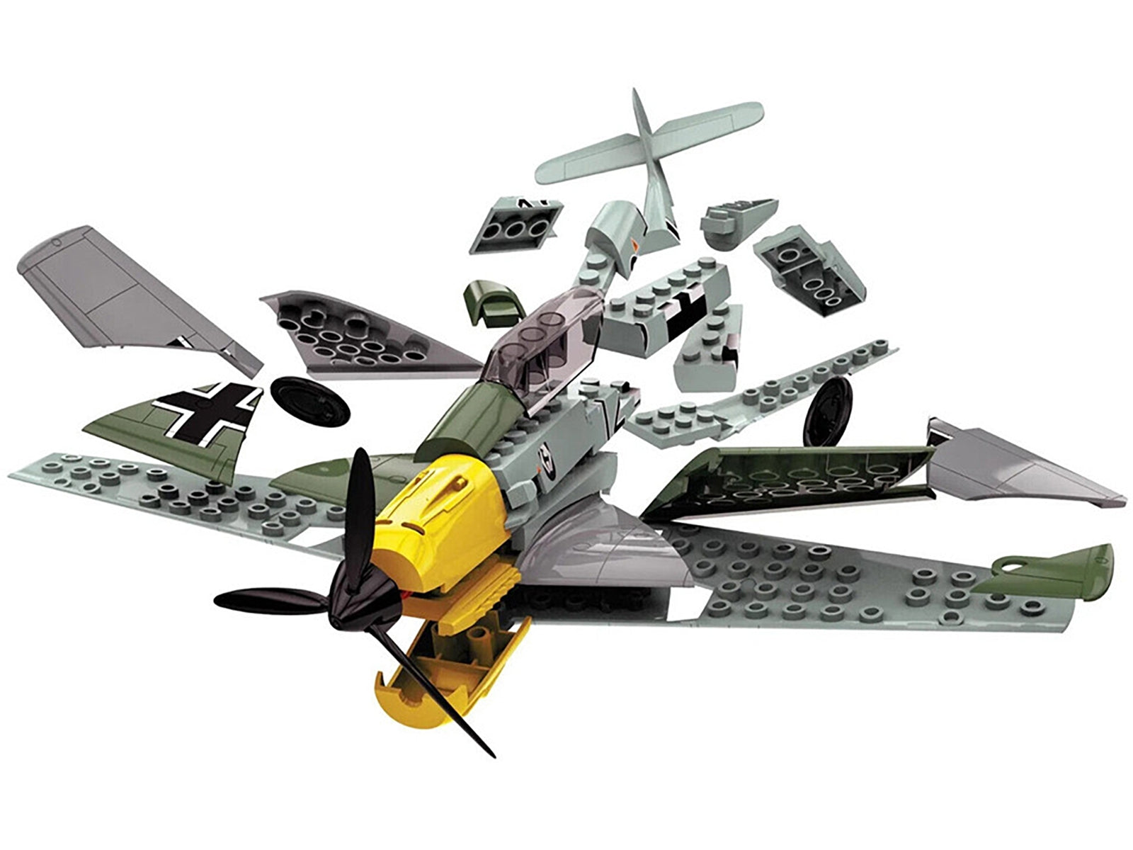 Skill 1 Model Kit Messerschmitt BF109 Snap Together Painted Plastic Model Airplane Kit by Airfix Quickbuild Airfix Quickbuild