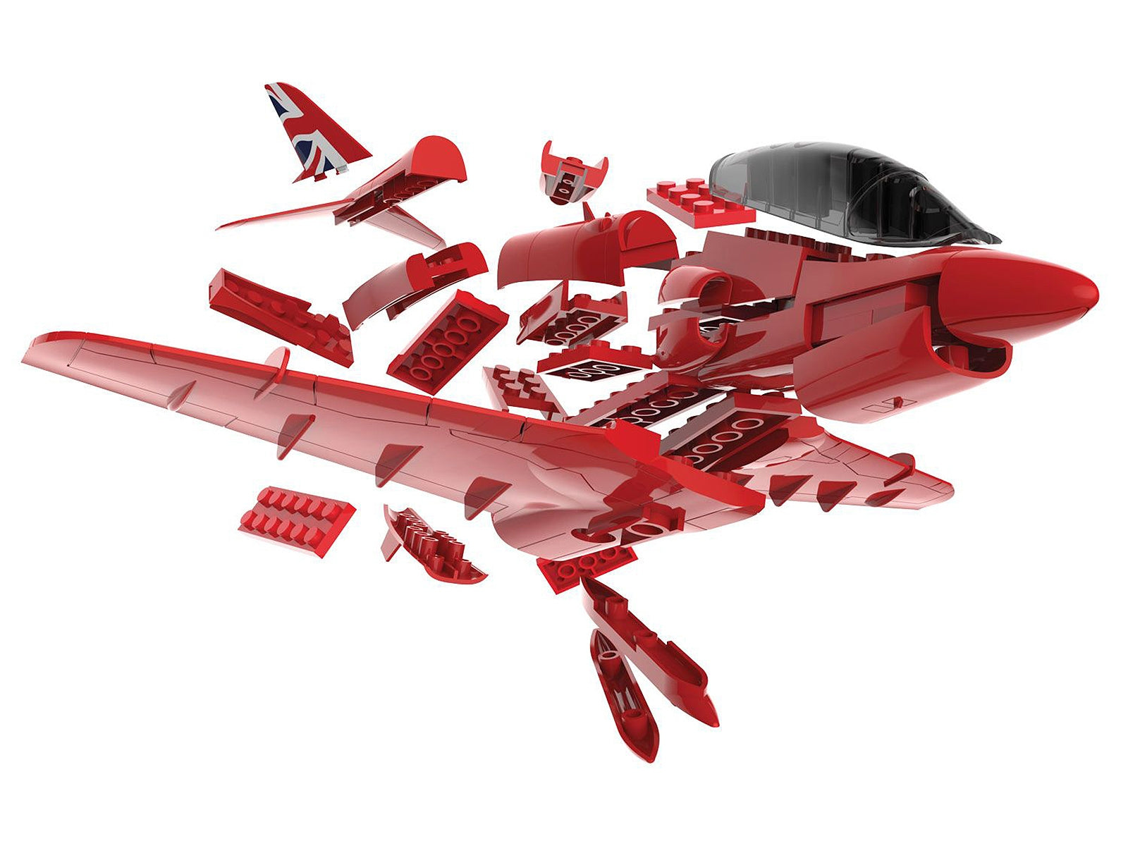 Skill 1 Model Kit Royal Air Force Red Arrows Hawk Aircraft Red Snap Together Painted Plastic Model Airplane Kit by Airfix Quickbuild Airfix Quickbuild